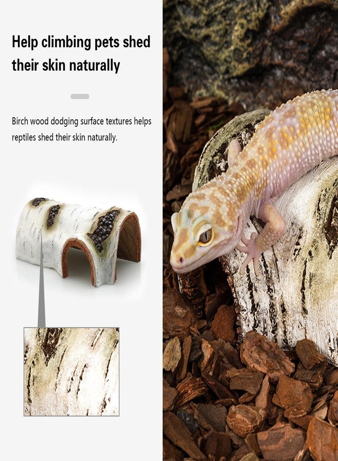 DINTSTYLE Reptile Hideout for Terrariums,Aquarium Resin Bark Terrarium Decor,Bearded Dragon Cave,Hermit Crab Shelter,Leopard Gecko Hiding Spot,Tarantula Decor,Large Iguana Tank Accessories,Hamster Hides(S) - Image 4